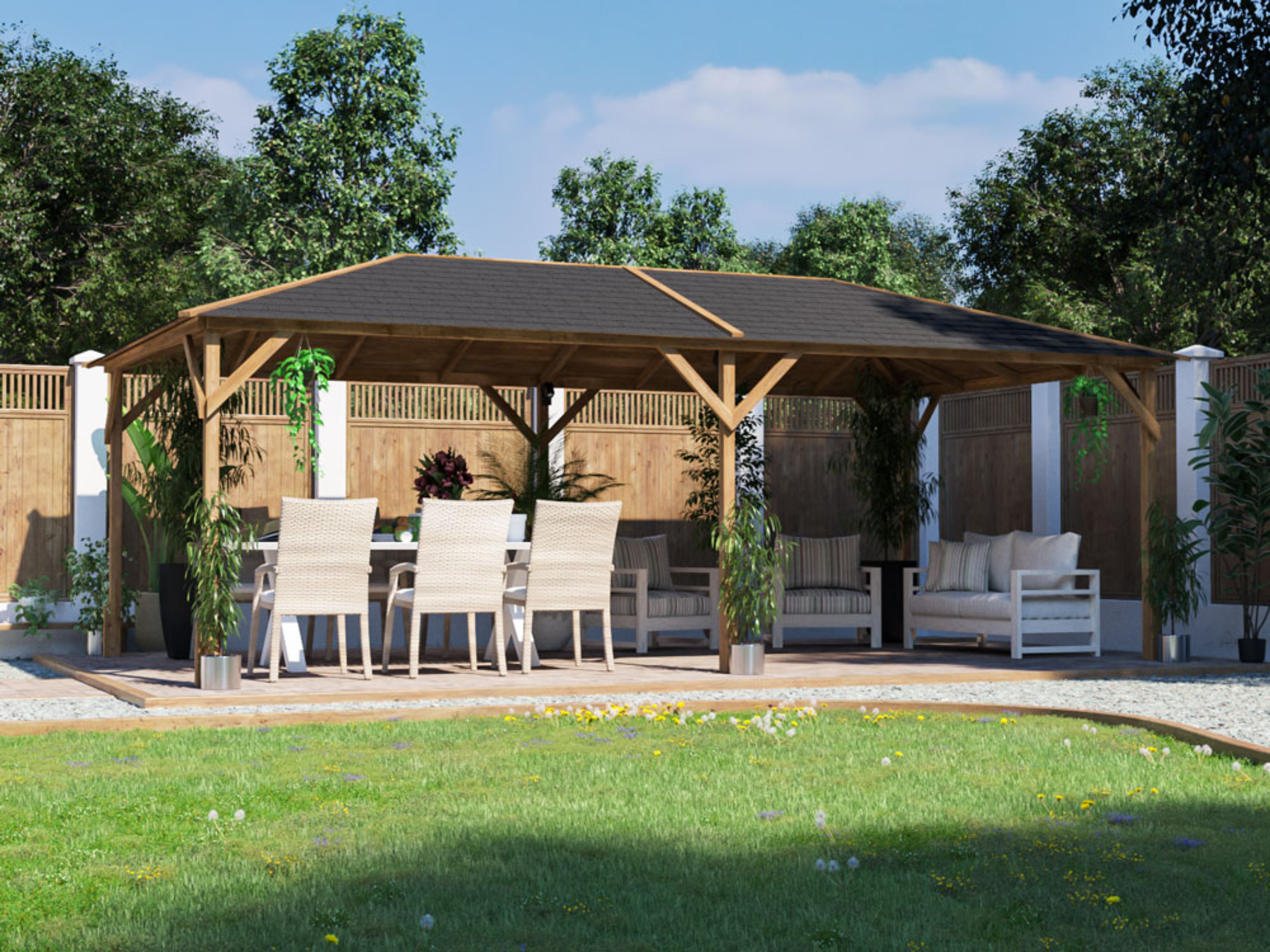 Utopia 630 Louvre Wall Gazebo