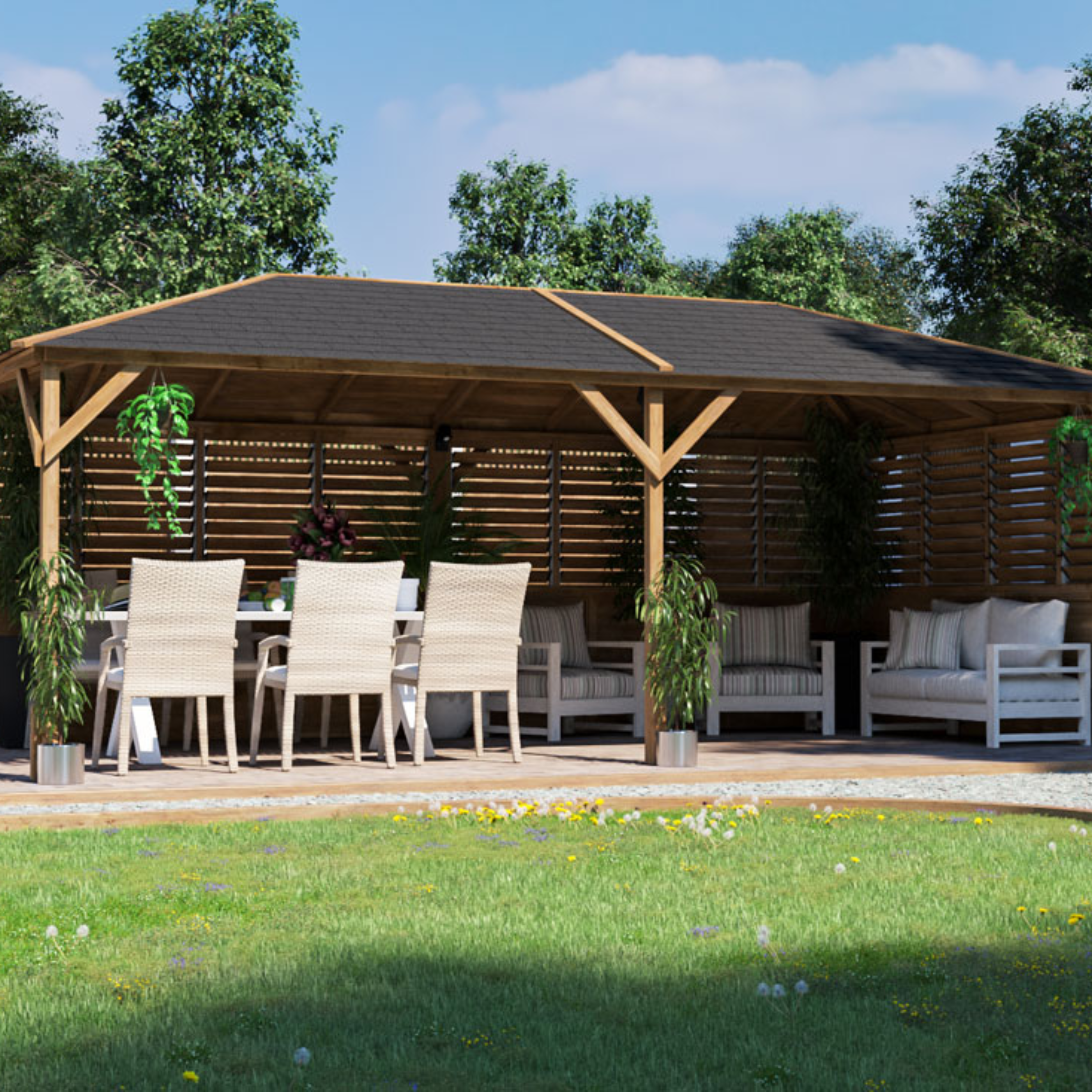 Utopia 630 Louvre Wall Gazebo